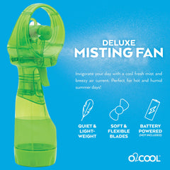 O2COOL Deluxe Handheld Misting Fan Green side view