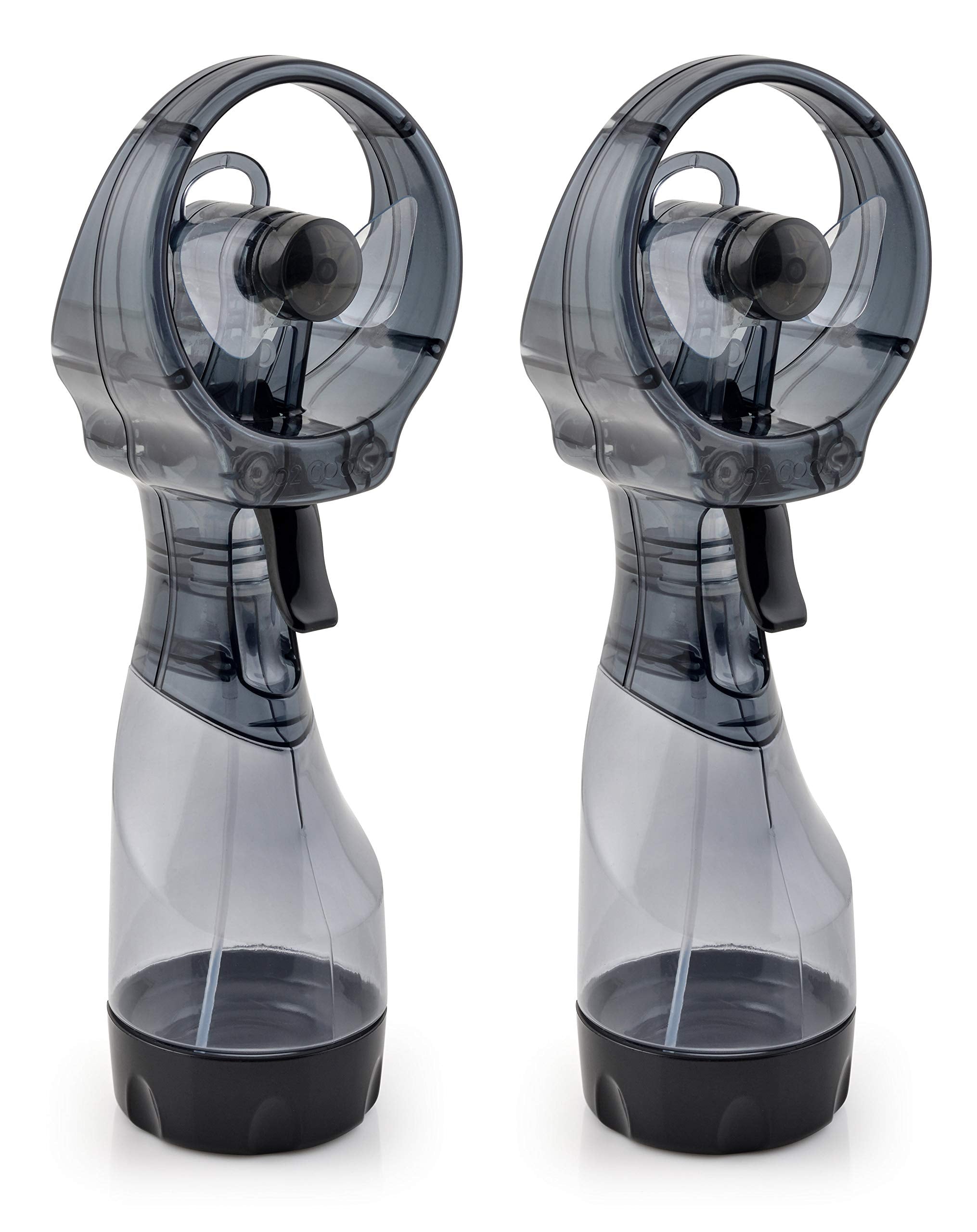 O2COOL Deluxe Handheld Misting Fan grey front view