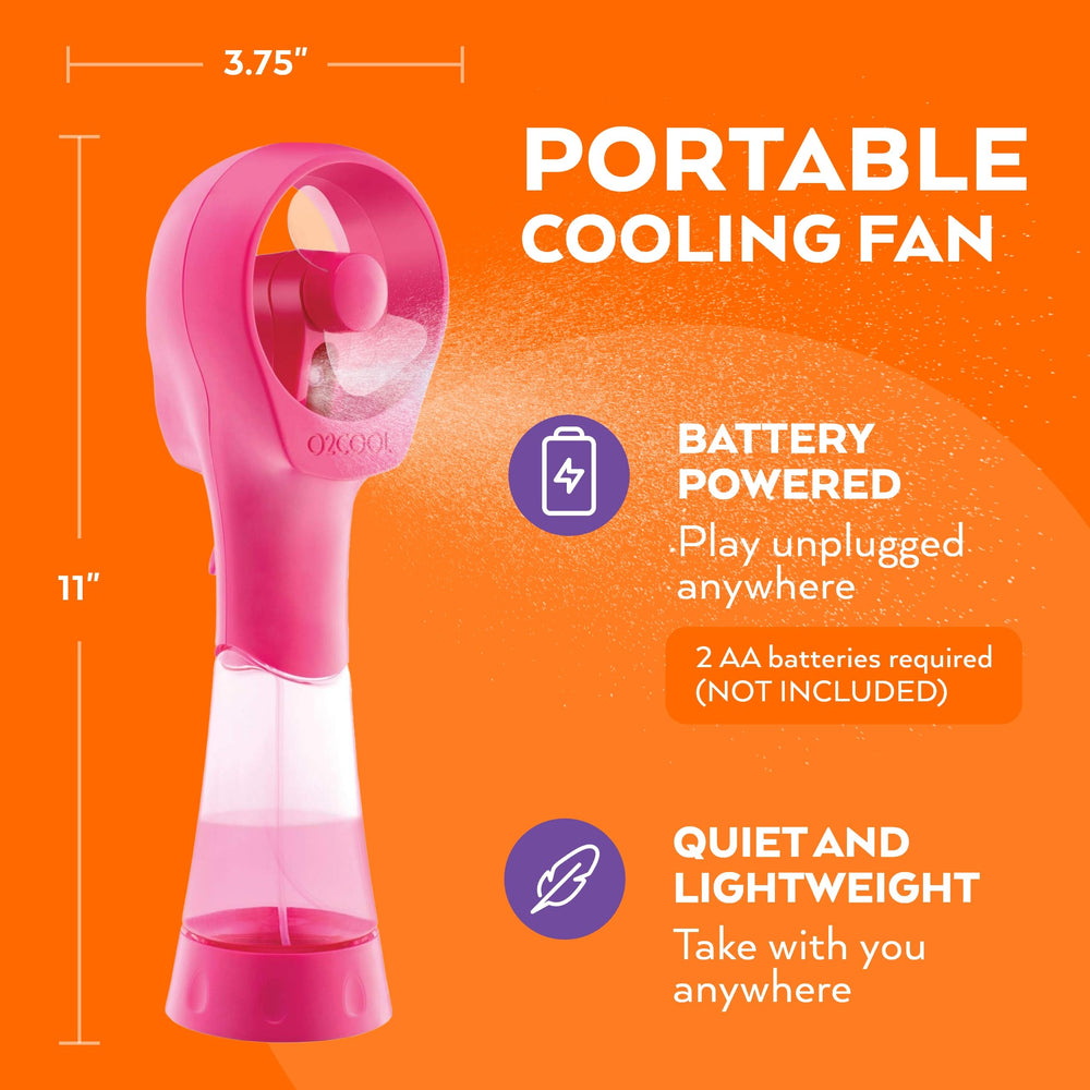 O2COOL handheld misting fan raspberry packaging