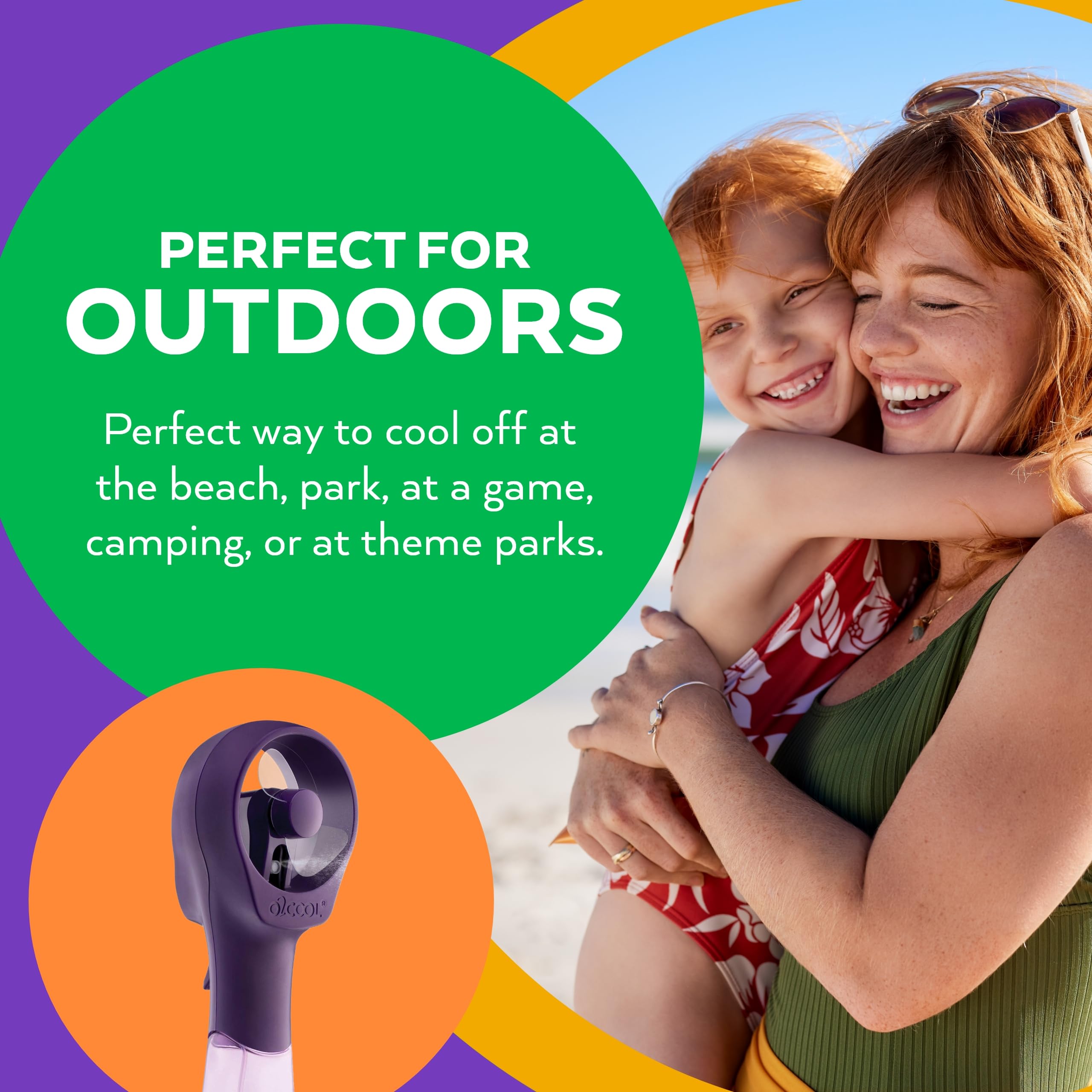 O2COOL misting fan packed in a tote bag