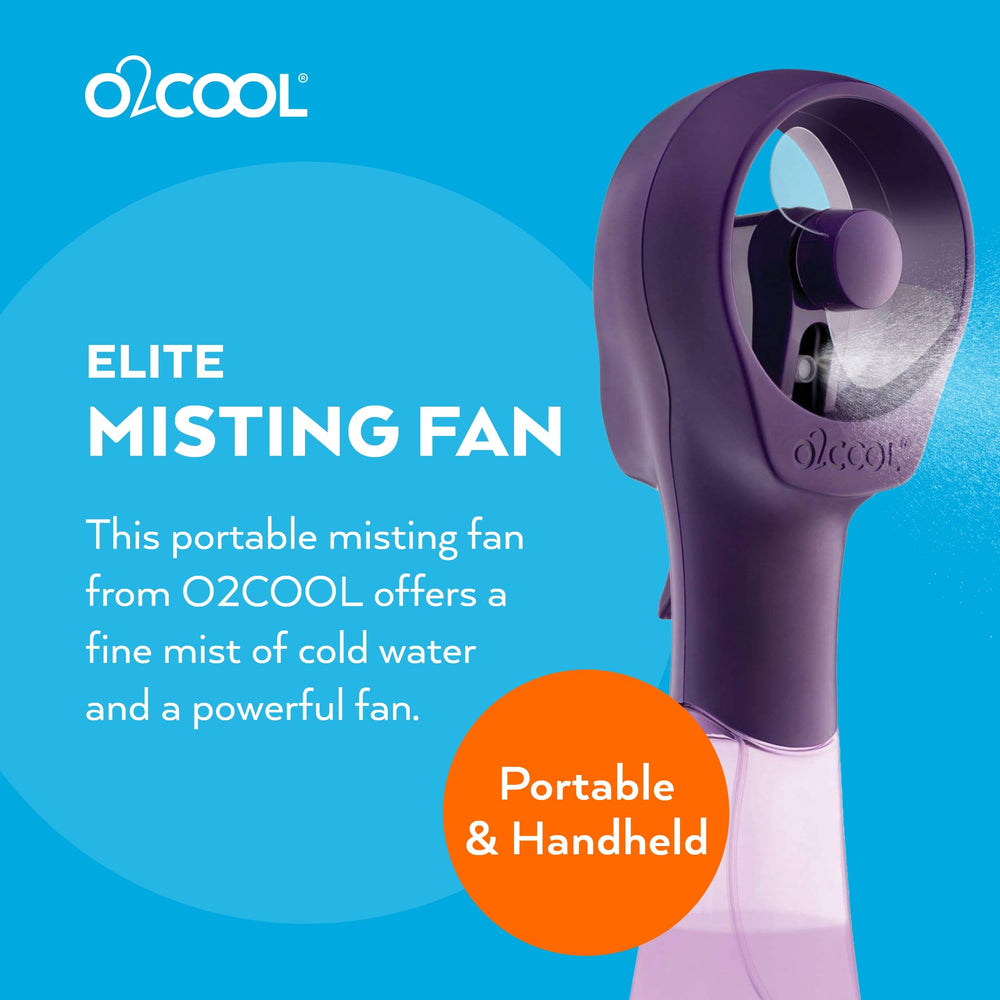 O2COOL misting fan showing side view with mist feature