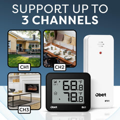OBET Outdoor Thermometer with wireless sensor and batteries