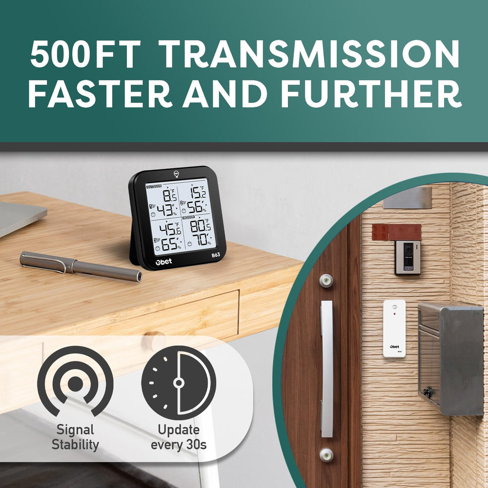 OBET Weather Station with three sensors displayed