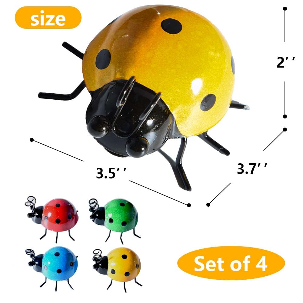OBTANIM ladybug sculpture on a garden table