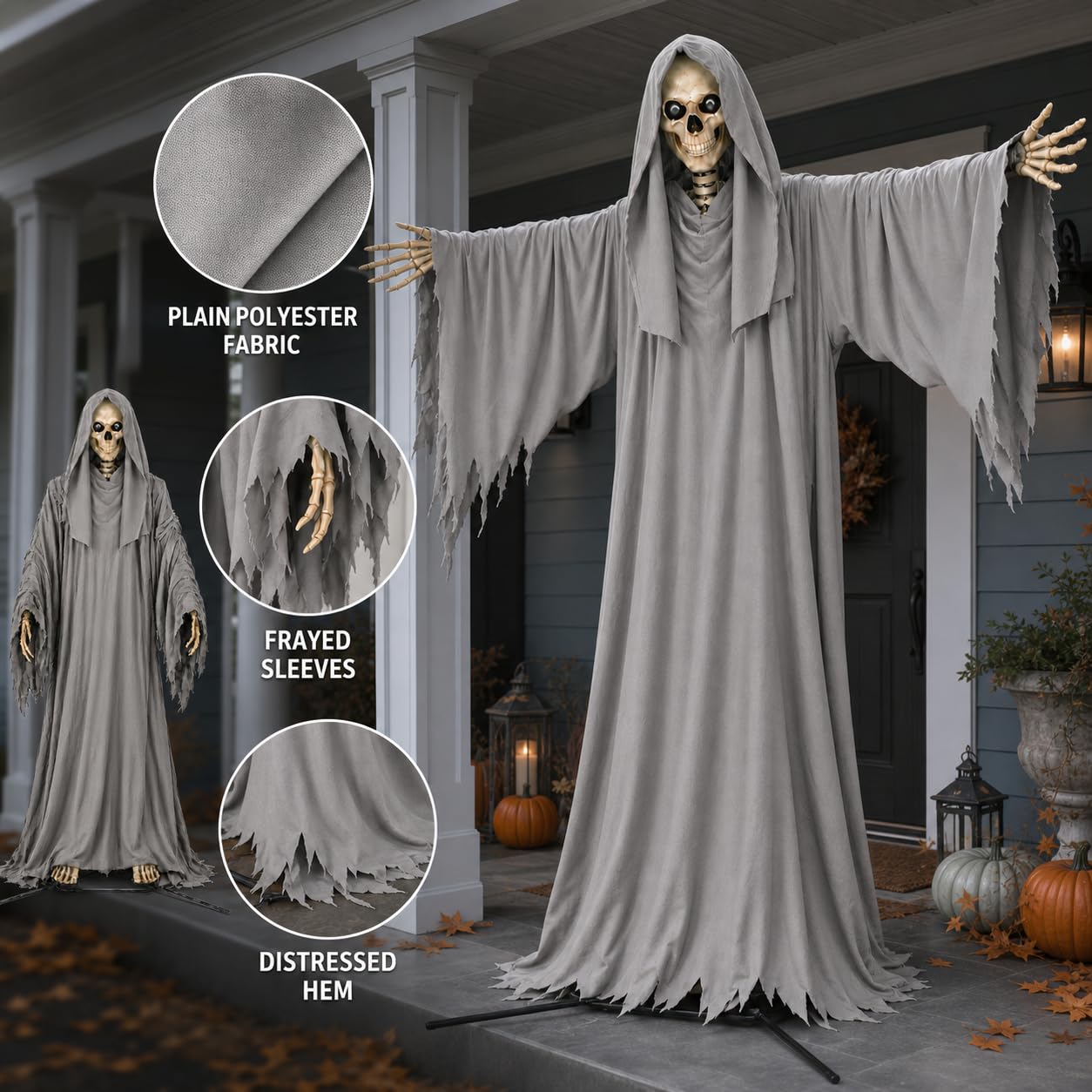 OceanCamel Grim Reaper Robe displayed on a 12 ft skeleton