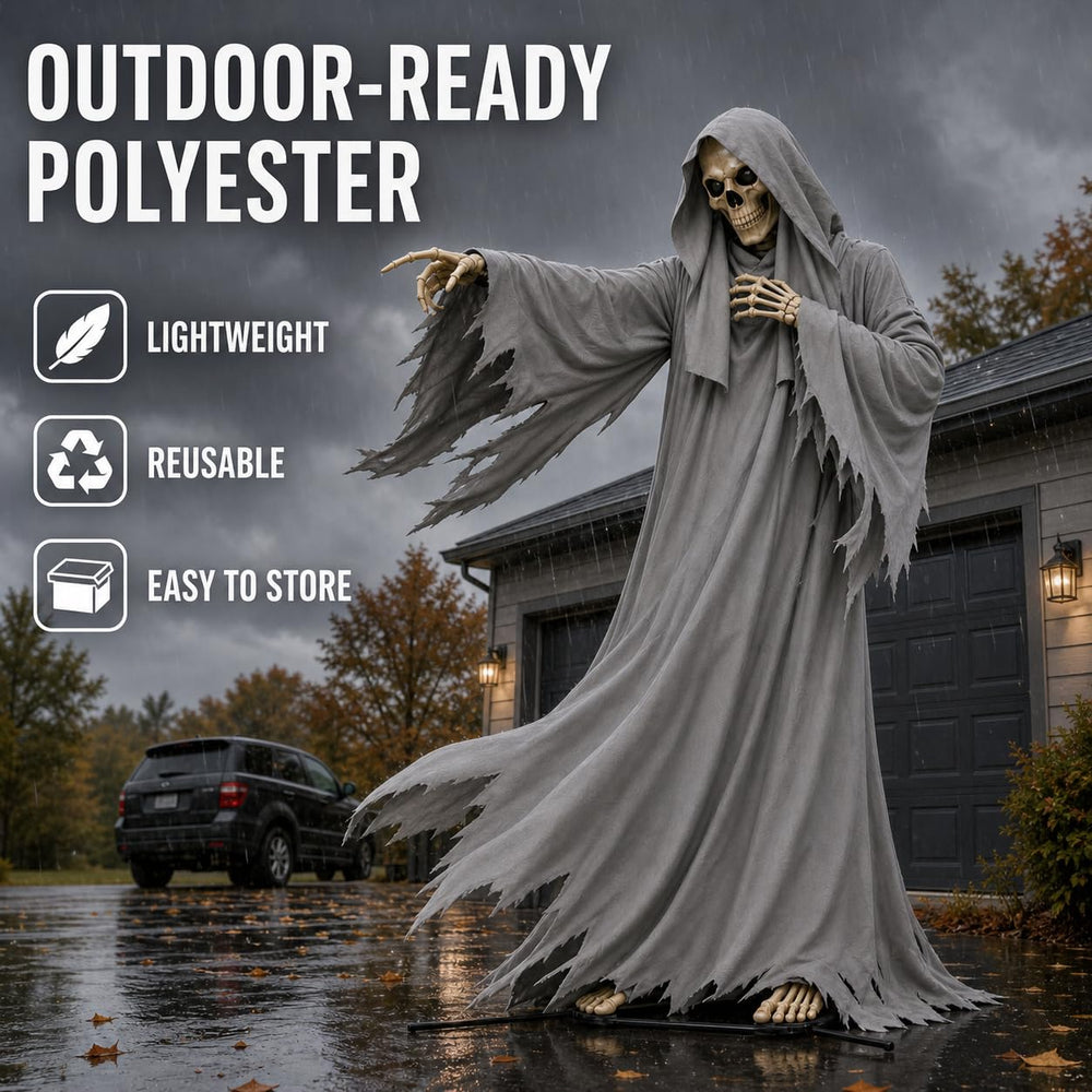 OceanCamel Grim Reaper Robe showing distressed hemline and sleeves