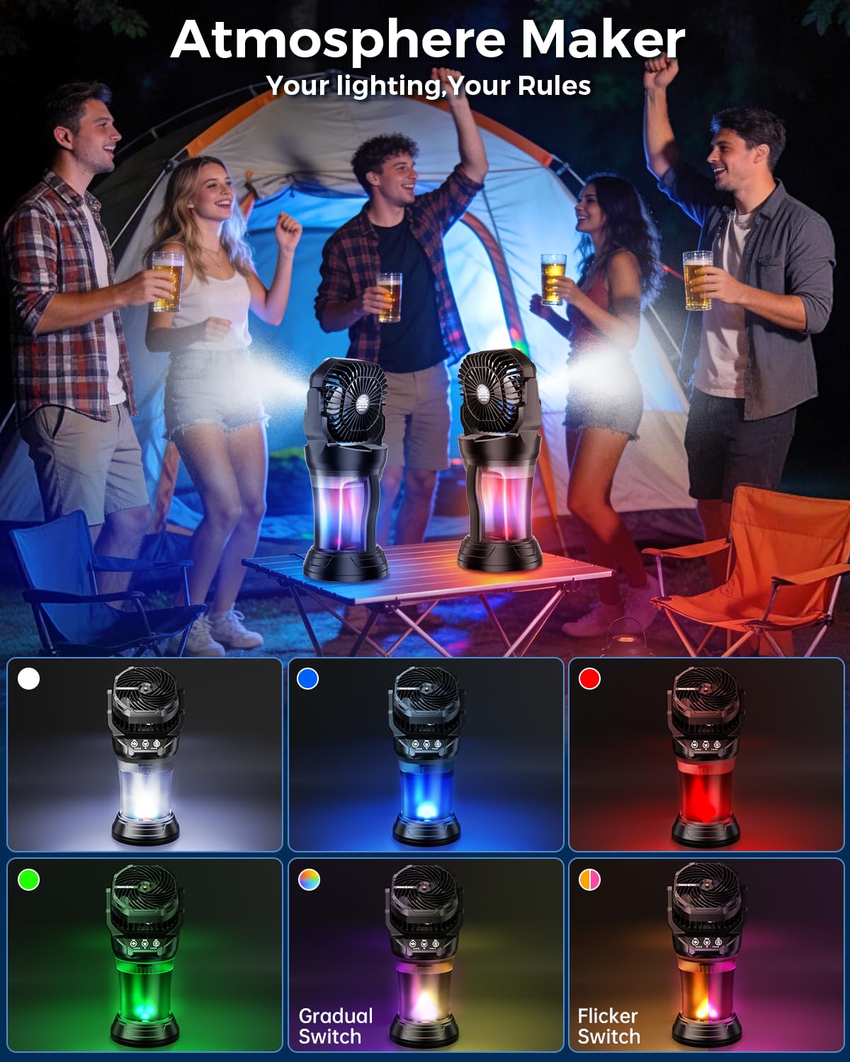 Ocikry Misting Fan in use at a backyard party