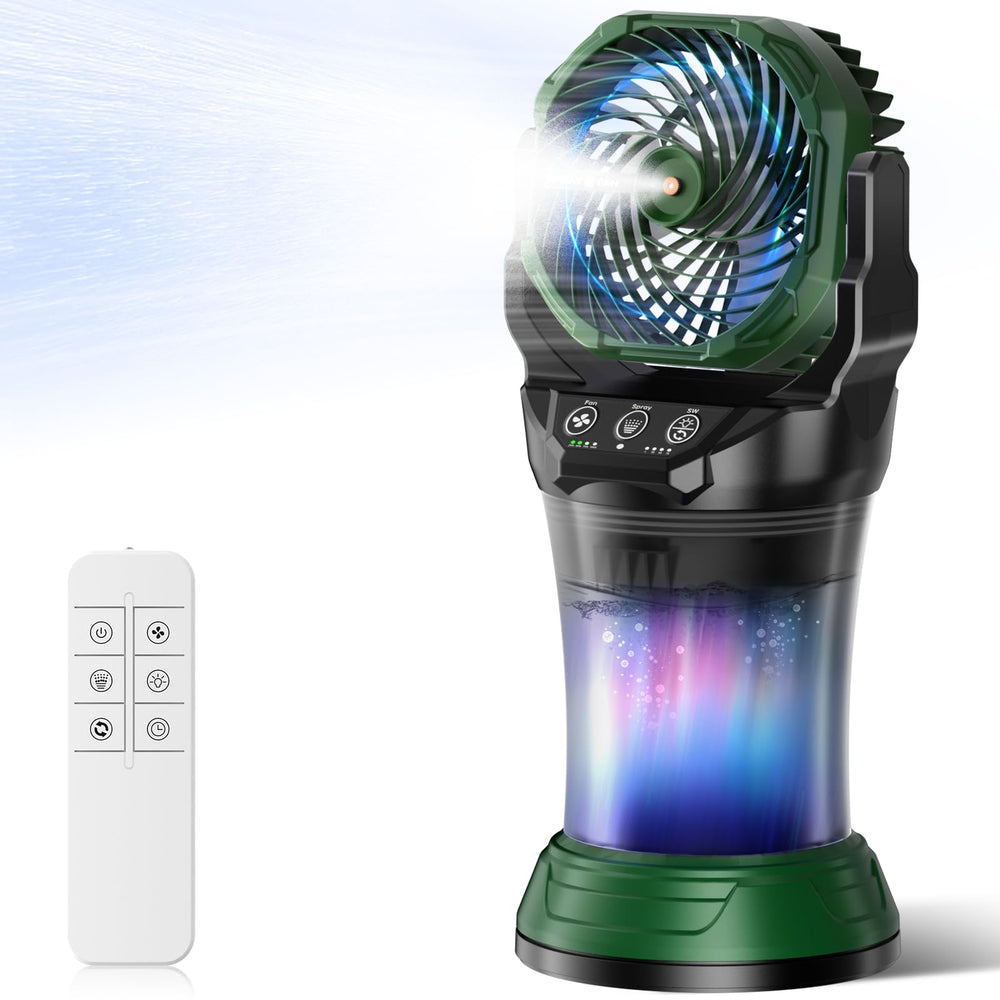 Ocikry Portable Outdoor Misting Fan front view, green color