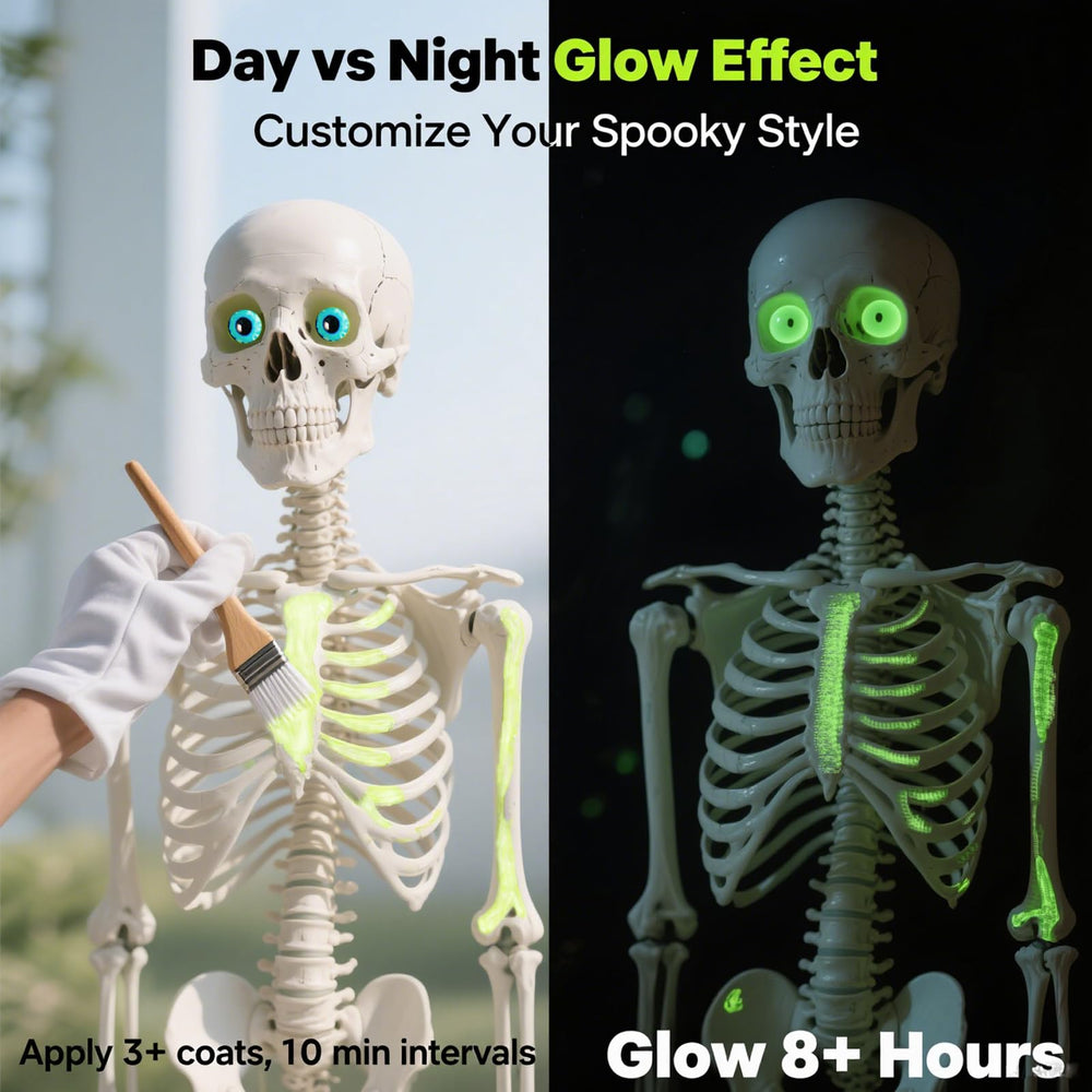 Oddwaxs life-size skeleton with glowing eyes