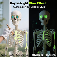 Oddwaxs life-size skeleton with glowing eyes