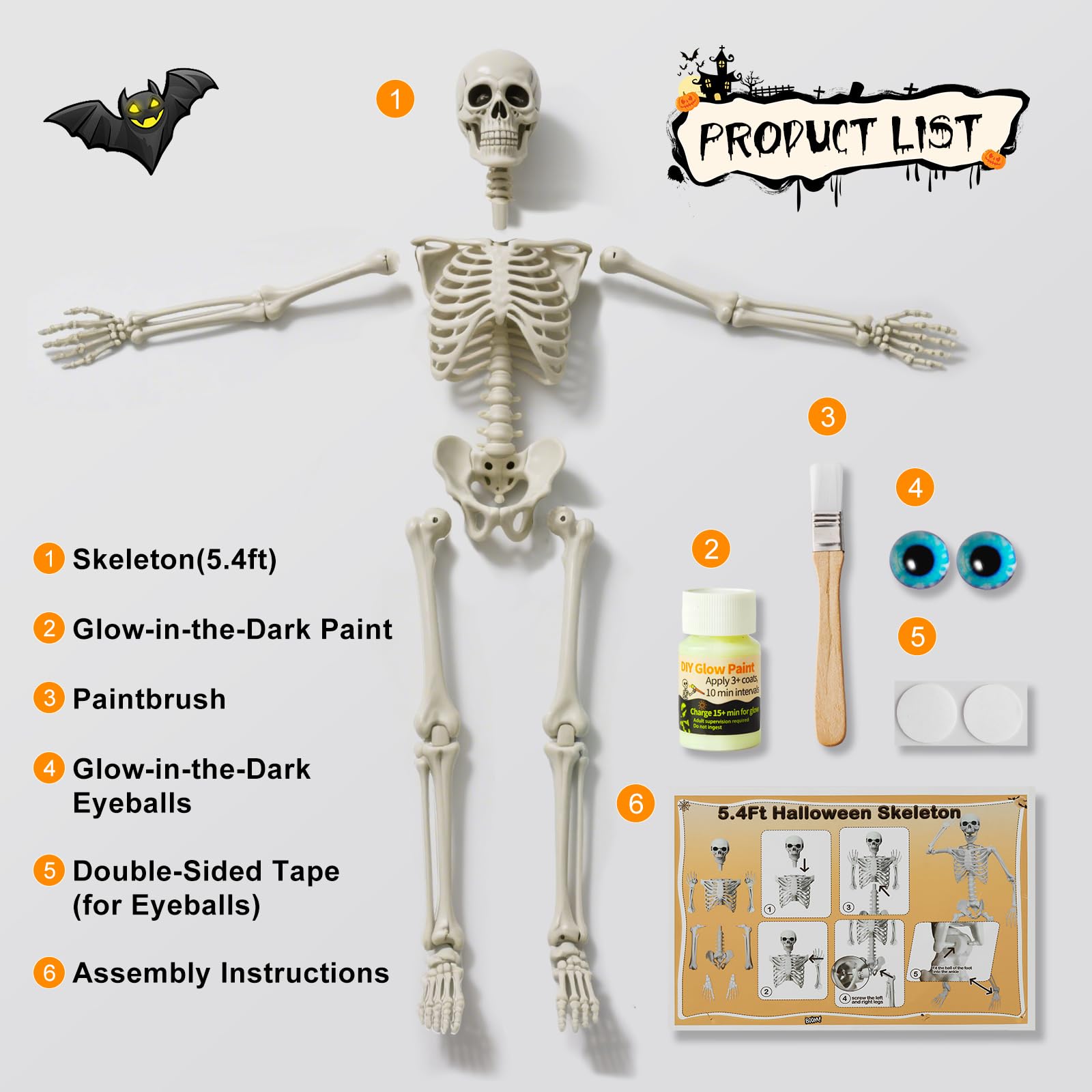 Oddwaxs skeleton assembled for Halloween display