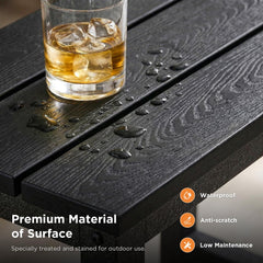 ODK Outdoor Double Side Table black featuring lower shelf