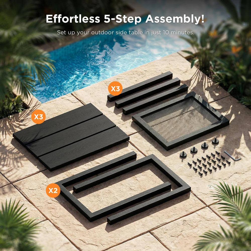 ODK Outdoor Double Side Table black in outdoor setting
