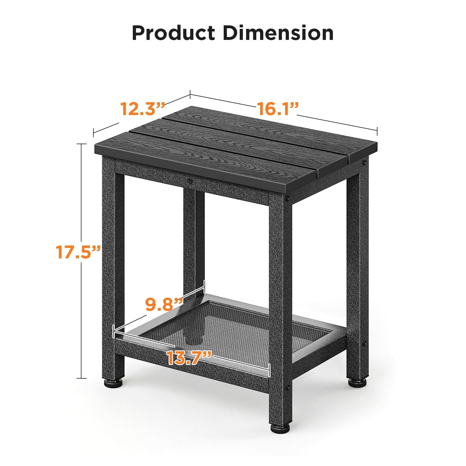 ODK Outdoor Double Side Table black with drinks on it