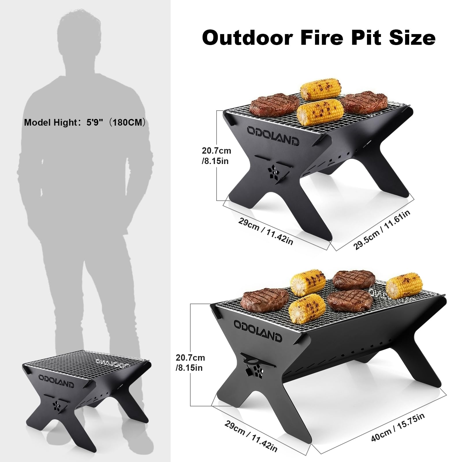 Odoland grill set up for outdoor cooking at a picnic