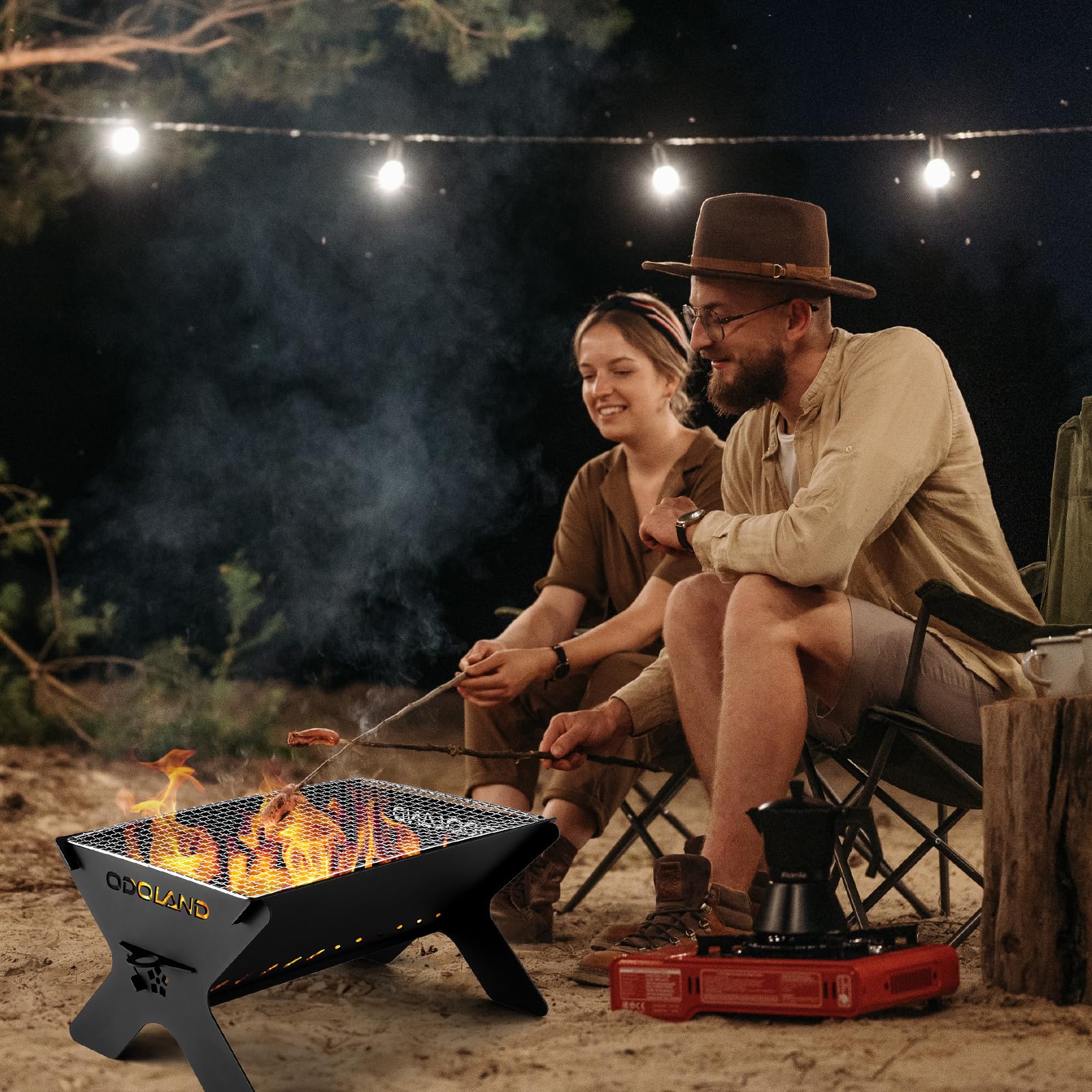Odoland Portable Folding Charcoal Grill assembly manual and parts