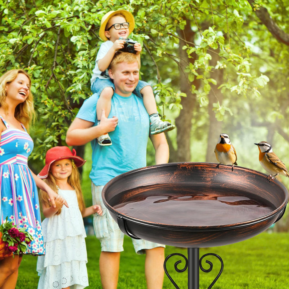 ODSNANIE bird bath in outdoor patio setting