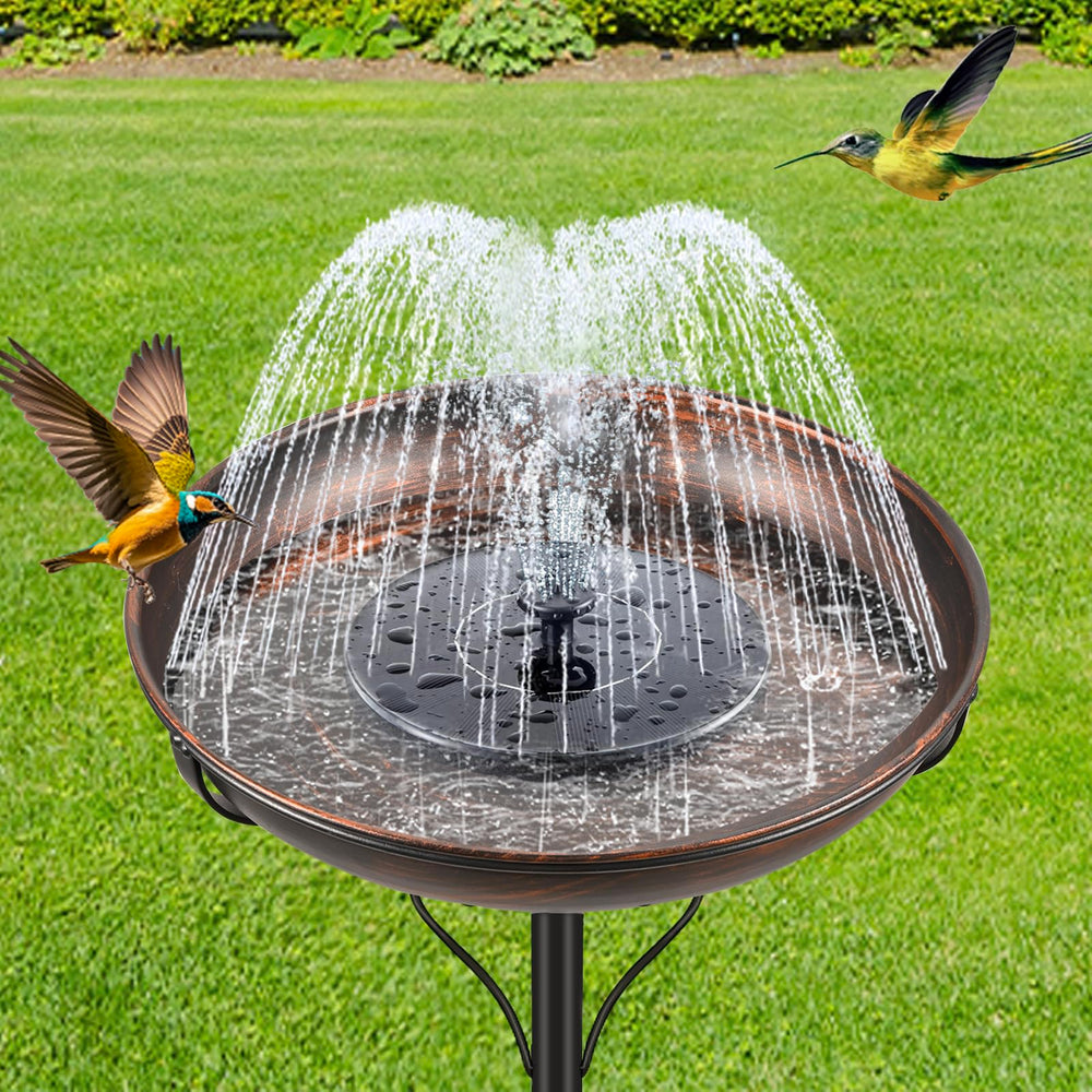 ODSNANIE vintage bronze bird bath with birds bathing