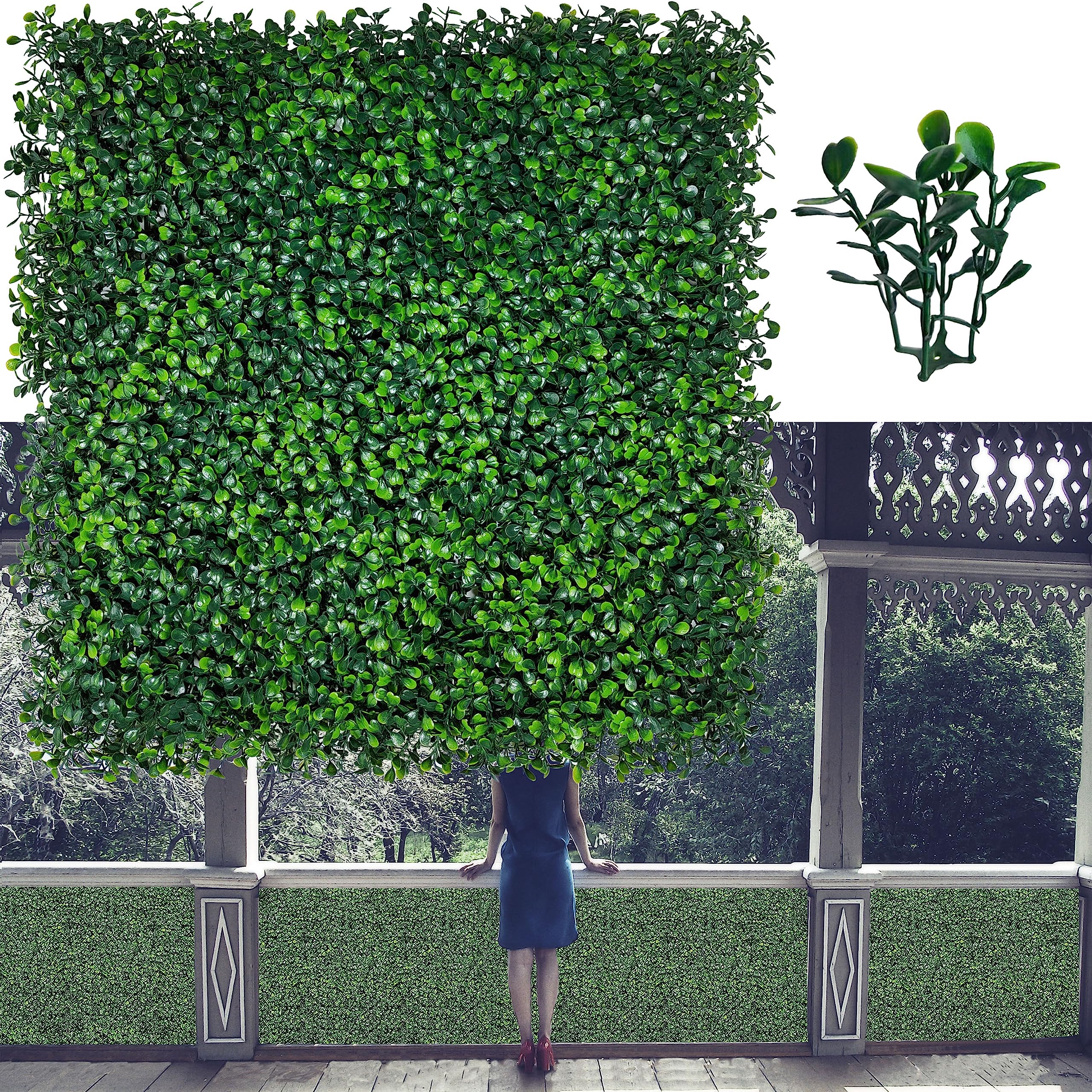 ODTORY artificial grass wall panel 20x20 inches, front view