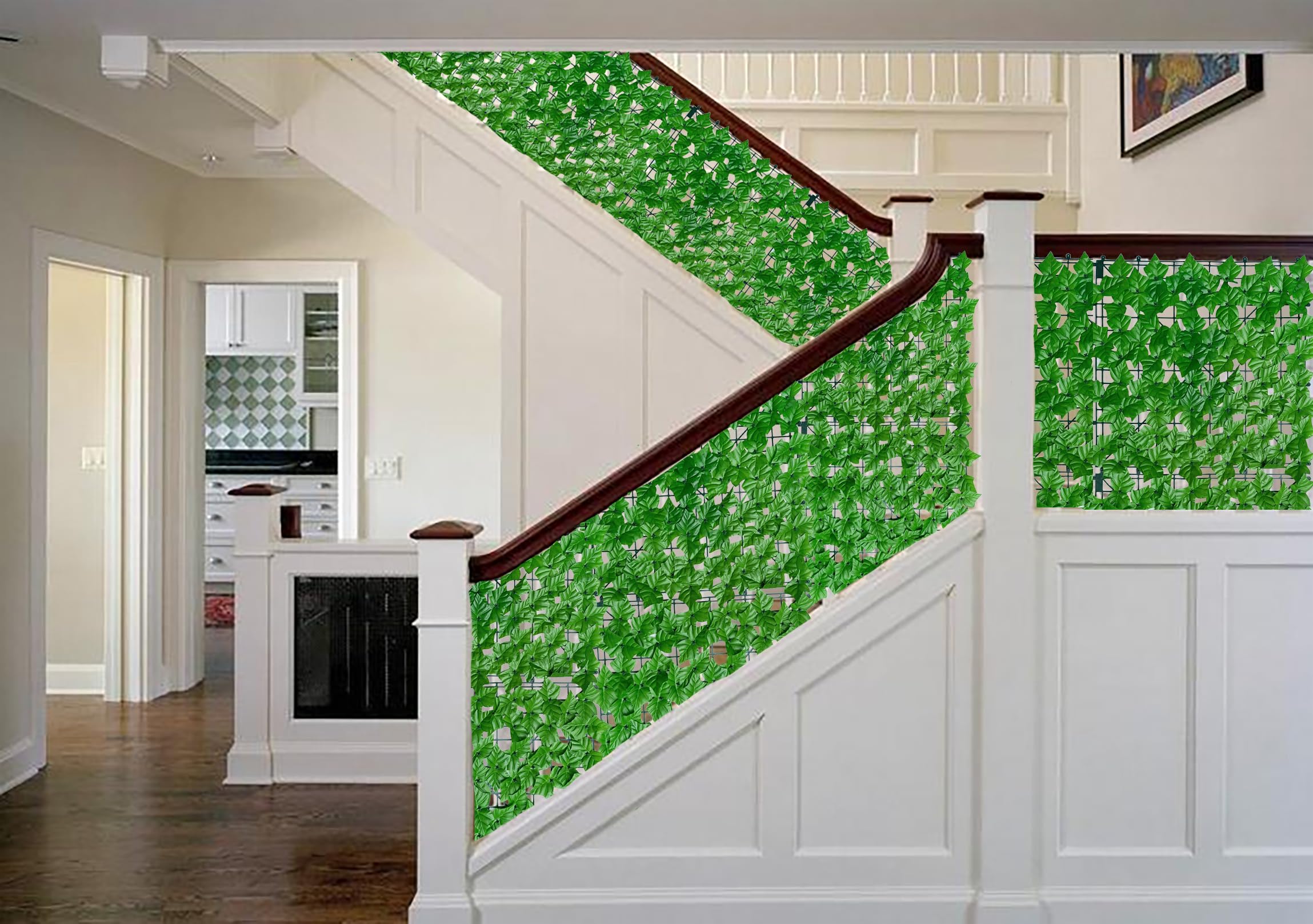 ODTORY artificial ivy privacy screen in an indoor setting