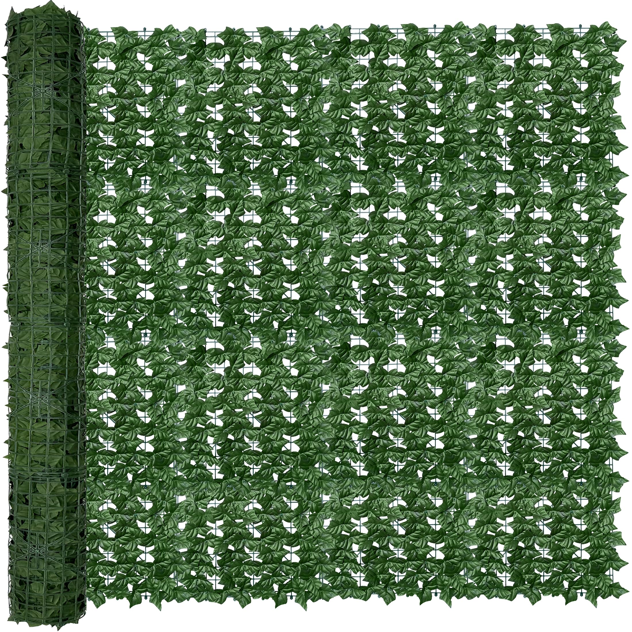 ODTORY artificial ivy privacy screen panel front view, green