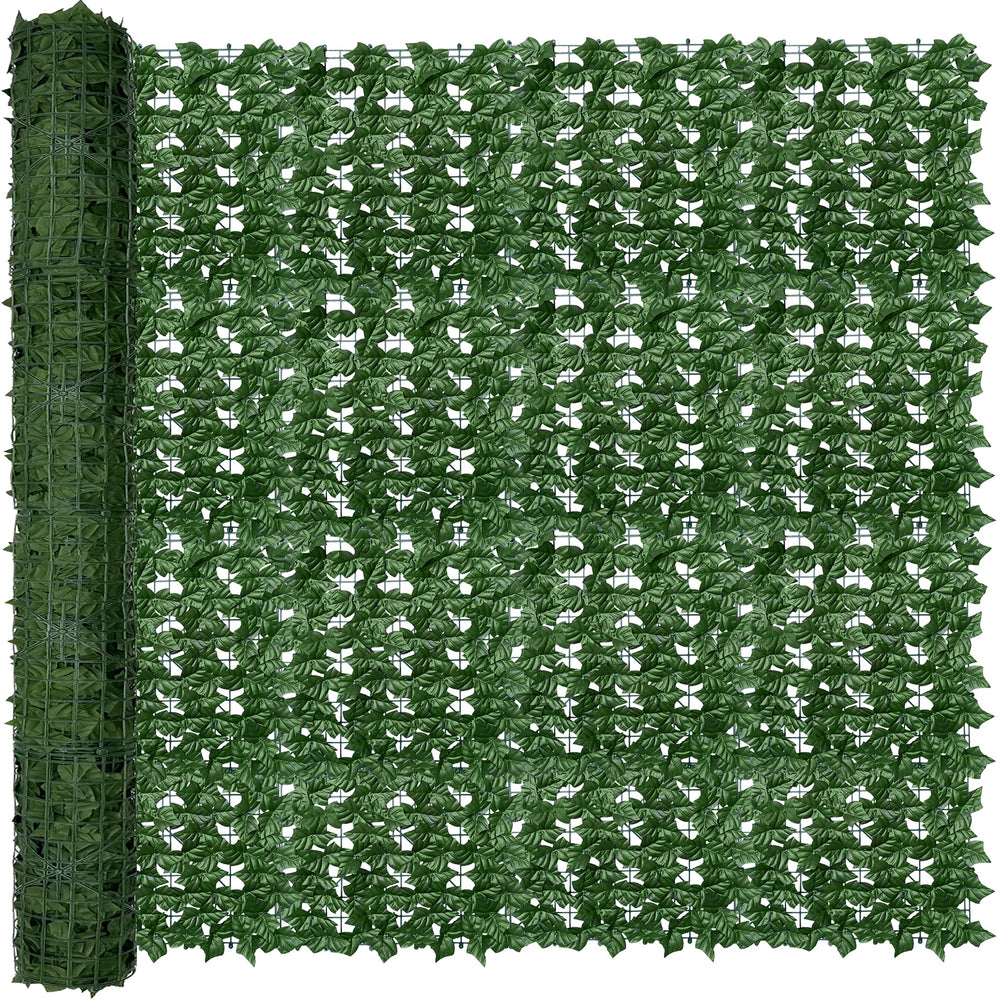 ODTORY artificial ivy privacy screen panel front view, green