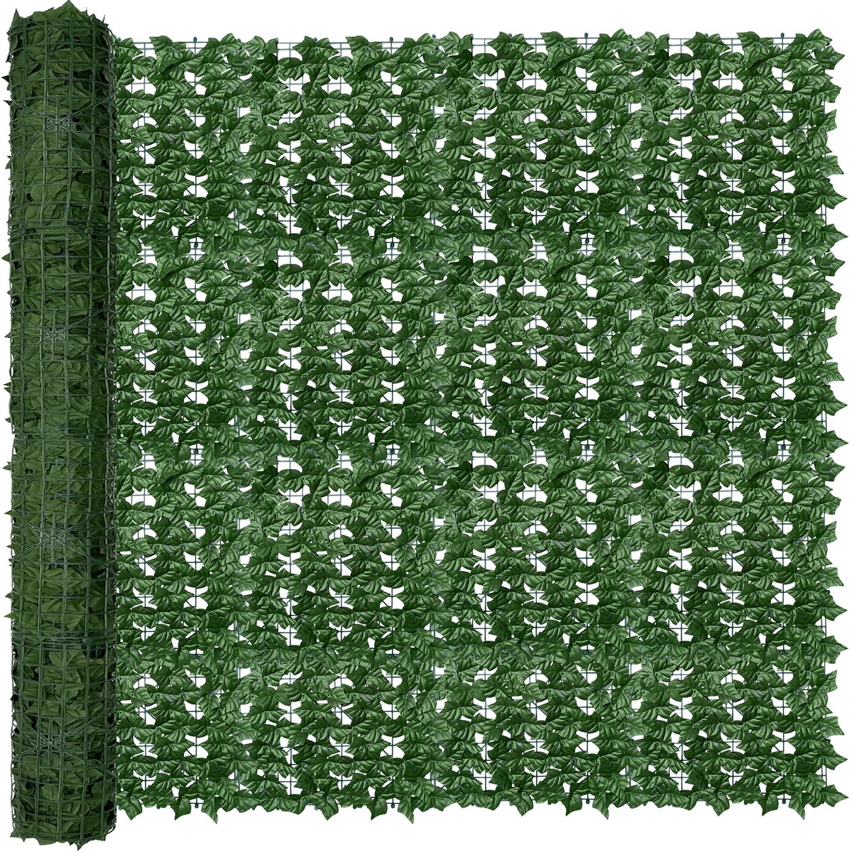 ODTORY artificial ivy privacy screen panel front view, green
