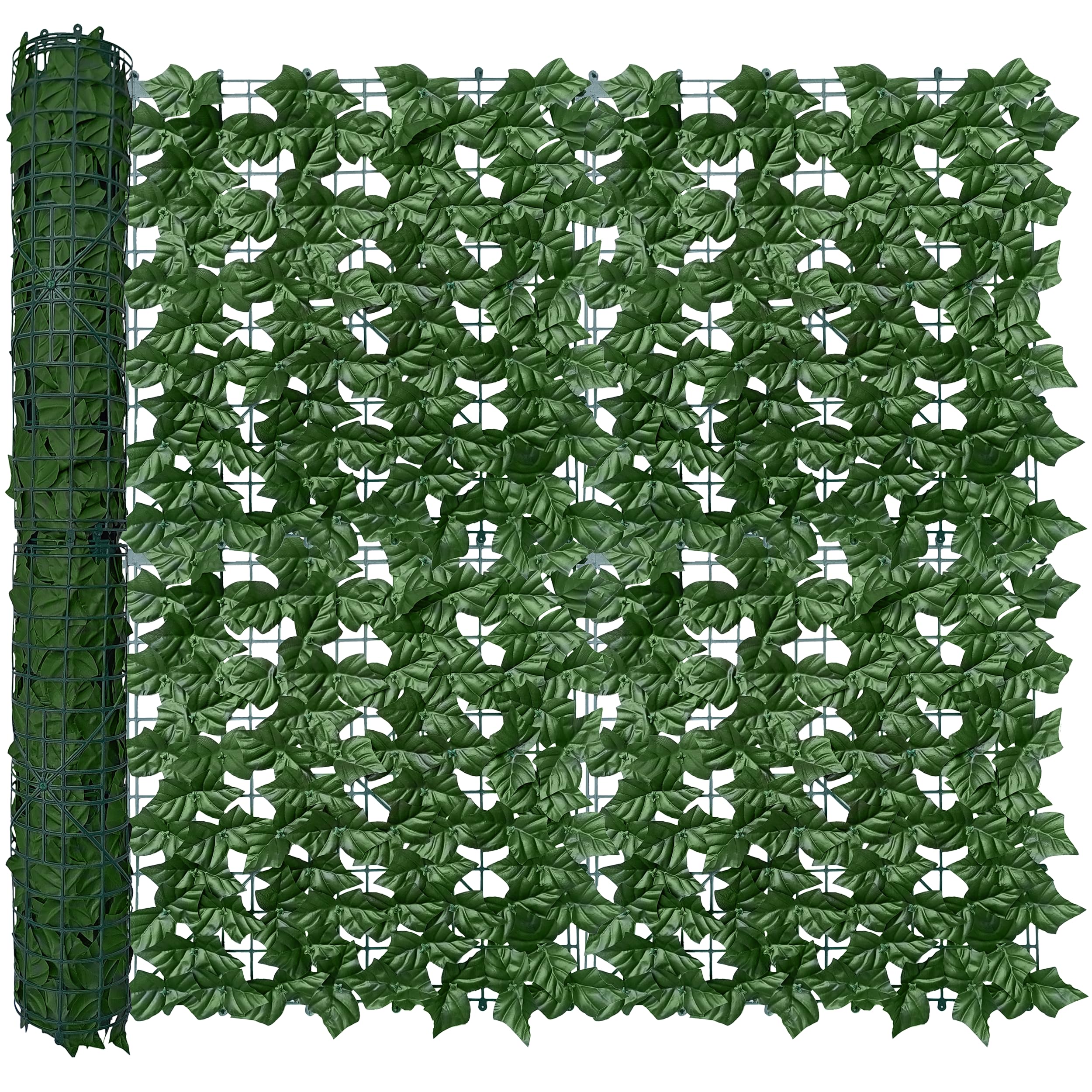 ODTORY Artificial Ivy Privacy Screen Panel front view, green