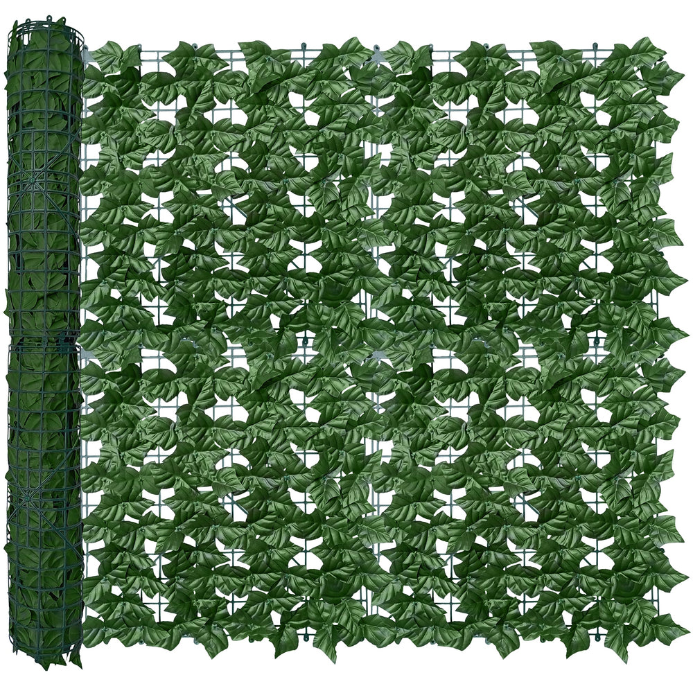 ODTORY Artificial Ivy Privacy Screen Panel front view, green
