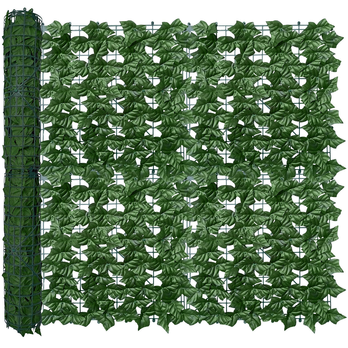 ODTORY Artificial Ivy Privacy Screen Panel front view, green
