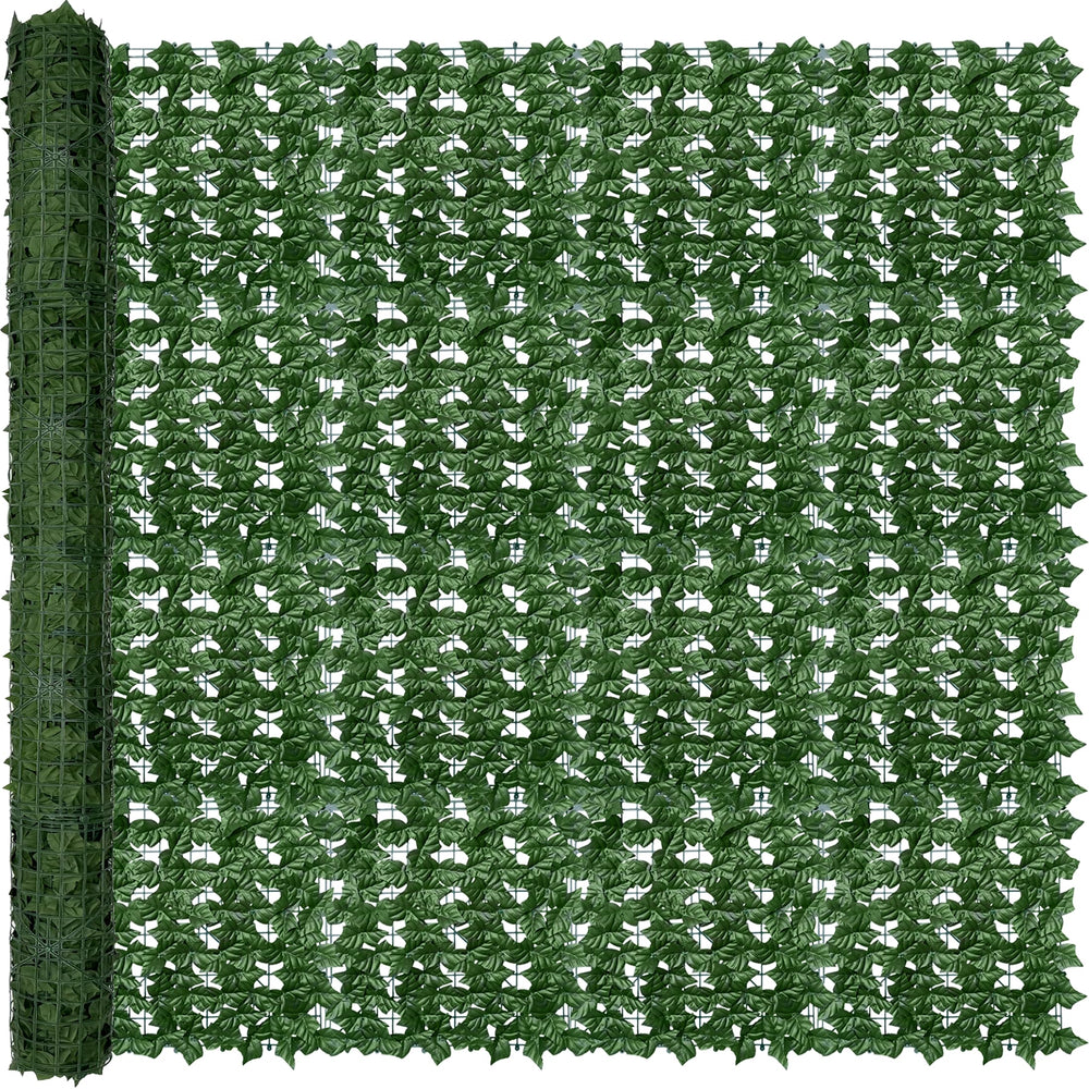 ODTORY Artificial Ivy Privacy Screen Panel front view, green