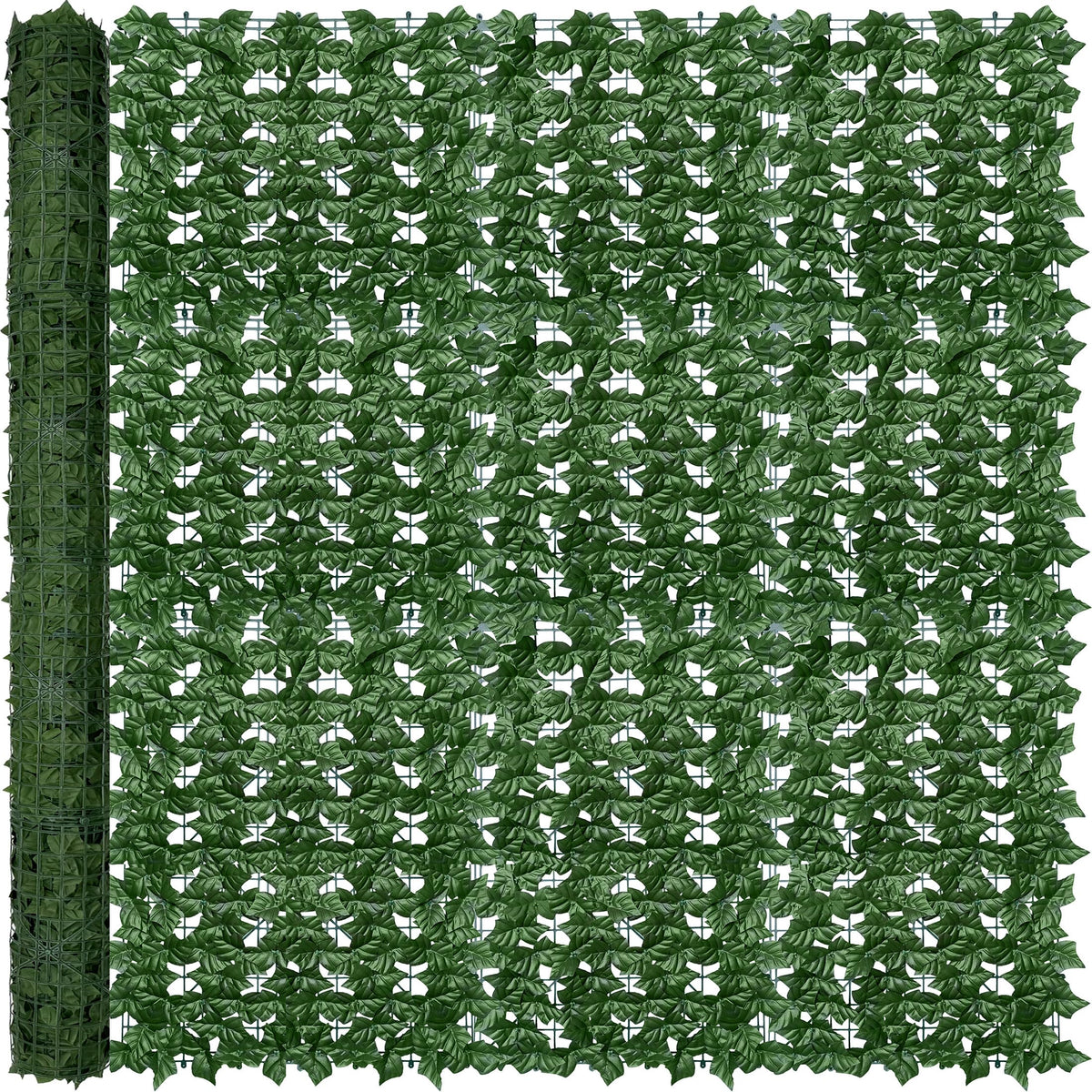 ODTORY Artificial Ivy Privacy Screen Panel front view with green ivy leaves