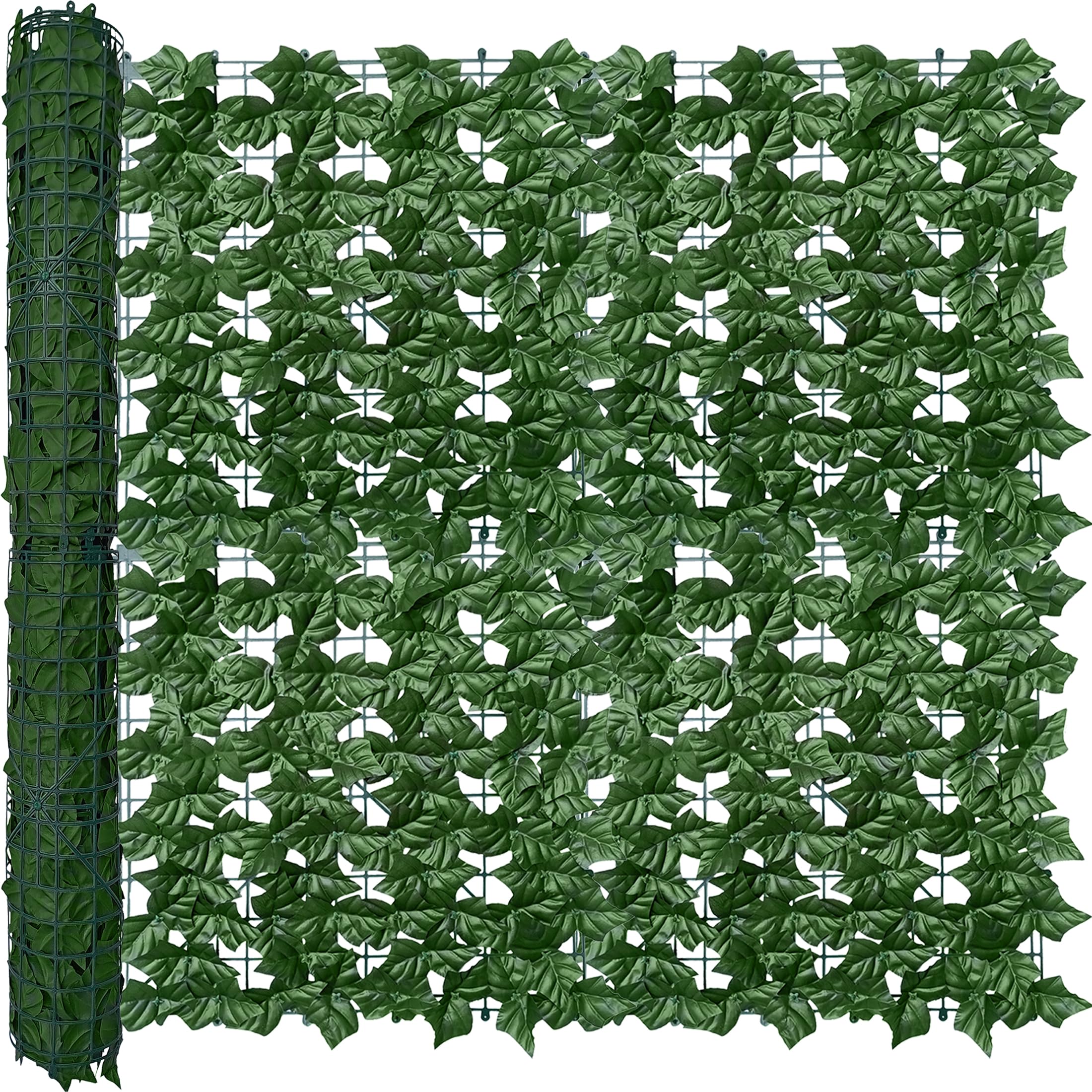 ODTORY Artificial Ivy Privacy Screen Panel front view with green leaves
