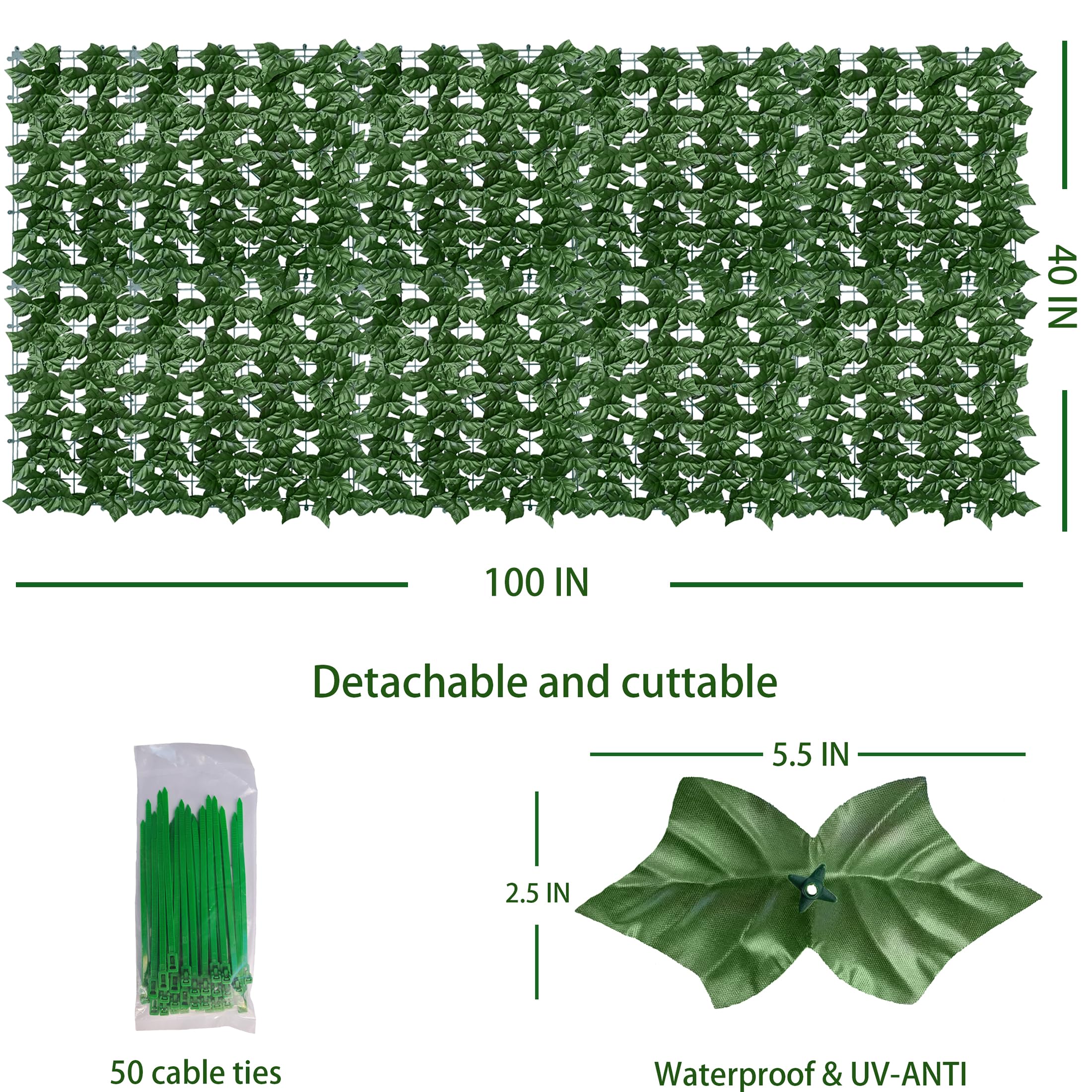 ODTORY Artificial Ivy Privacy Screen Panel showing 10 connected panels