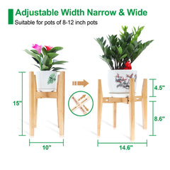 OERGKE Bamboo plant stand with plants on display