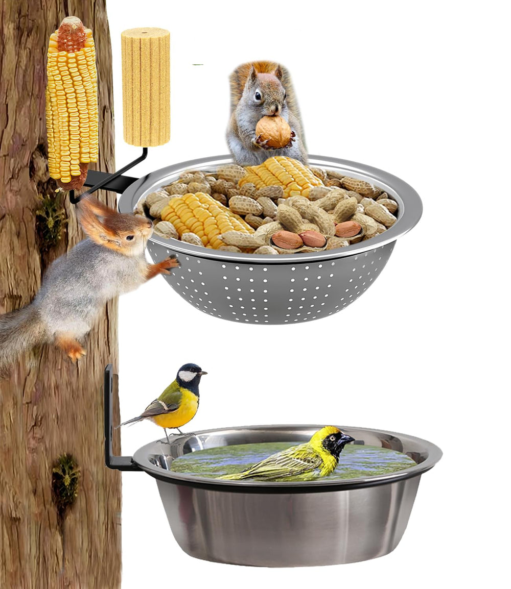 Ofasixx 8.5-inch squirrel feeder with removable stainless steel bowl