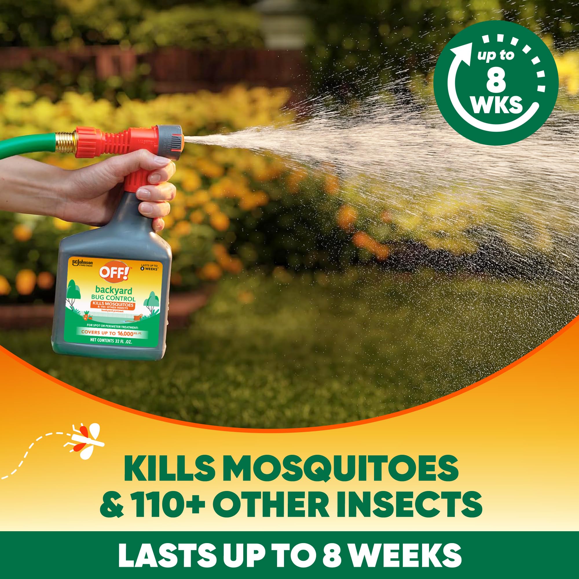 OFF! Backyard Bug Control application on a garden