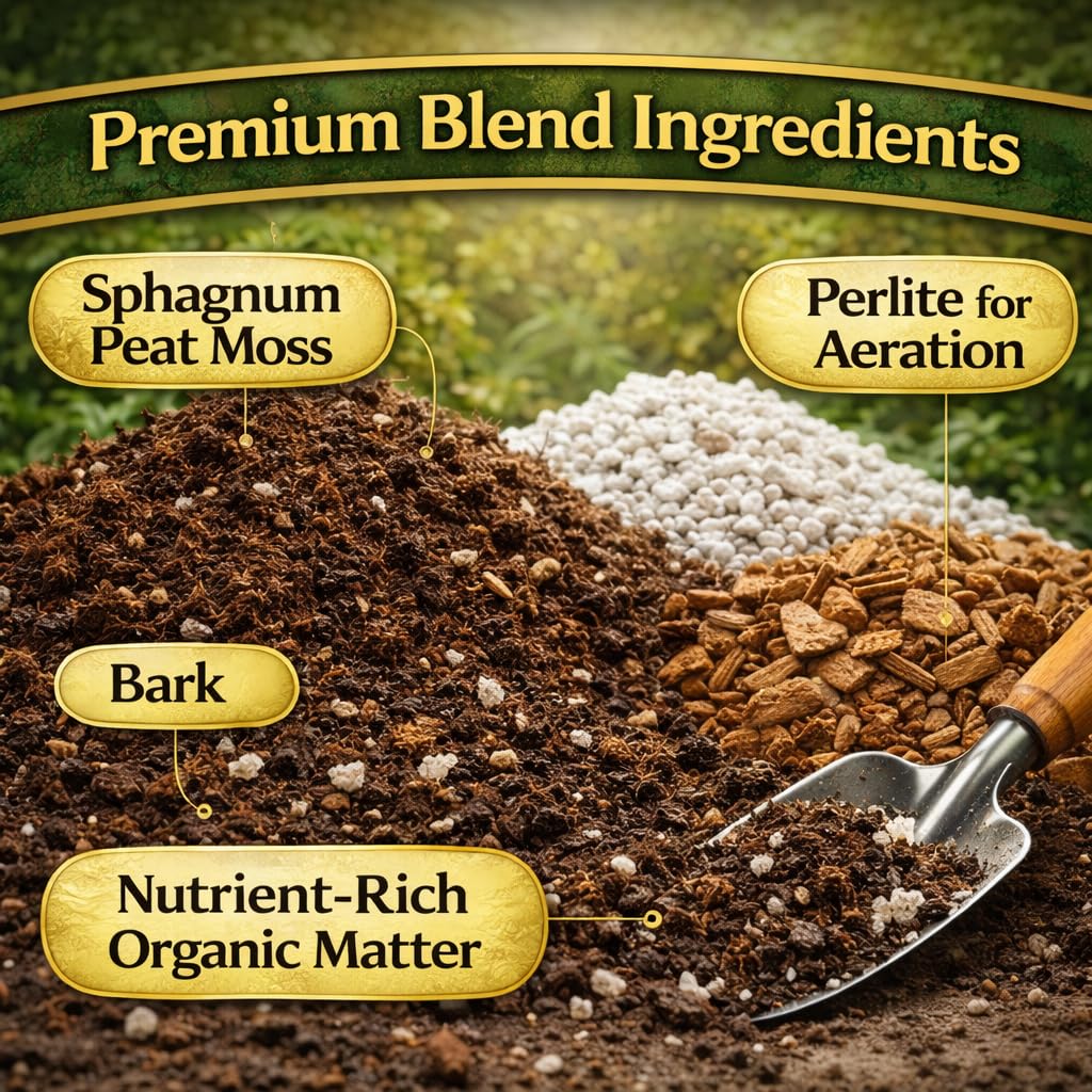 Office Roast Potting Mix Soil bag with dimensions shown