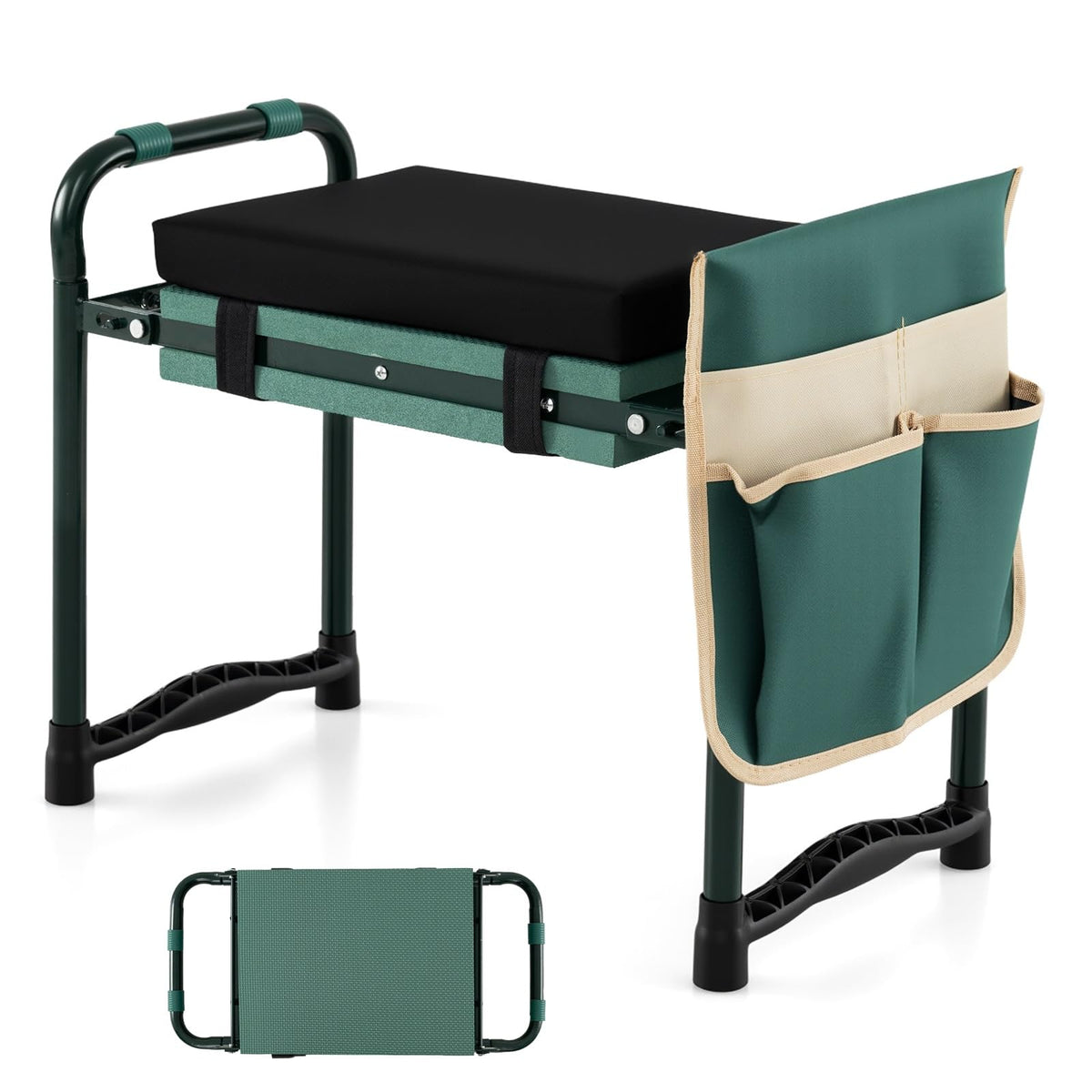 OFFICEJOY Garden Kneeler and Seat with EVA foam pad, green
