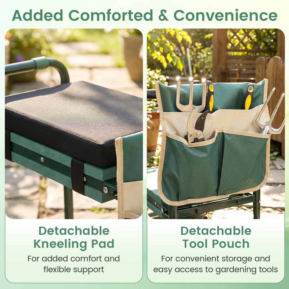 OFFICEJOY Garden Kneeler in use as a seat in a garden