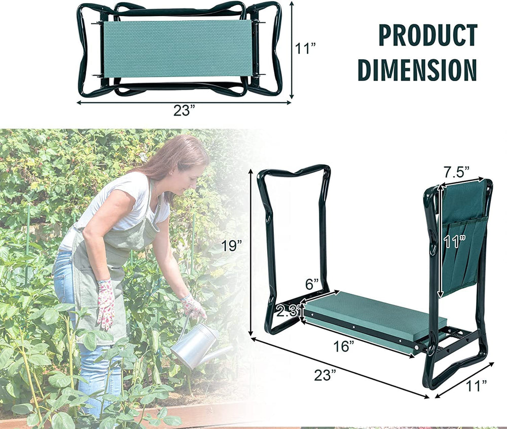 OFFICEJOY removable tool pouch attached to garden kneeler