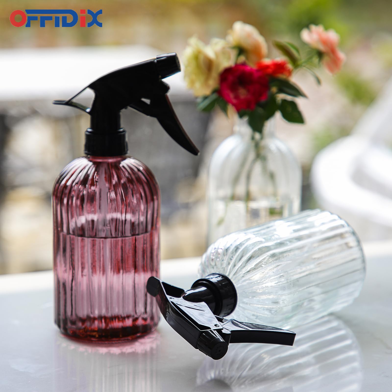 OFFIDIX Glass Spray Bottle with cleaning supplies