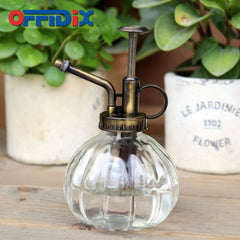 OFFIDIX Glass Watering Spray Bottle on a table with indoor plants