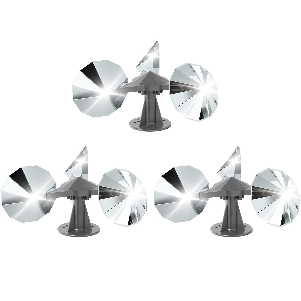 OFFO 3 Pack Bird Reflector Wind Spinner front view
