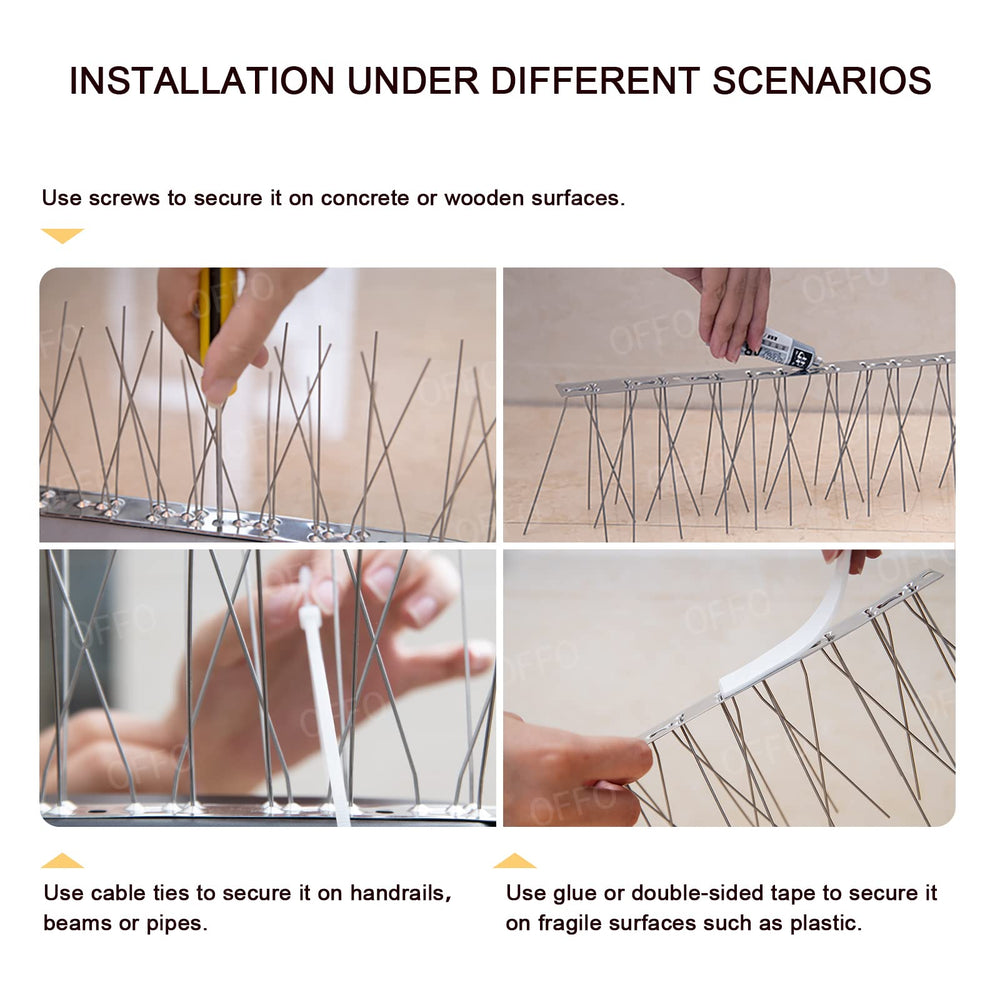 OFFO Bird Spikes displayed in outdoor setting