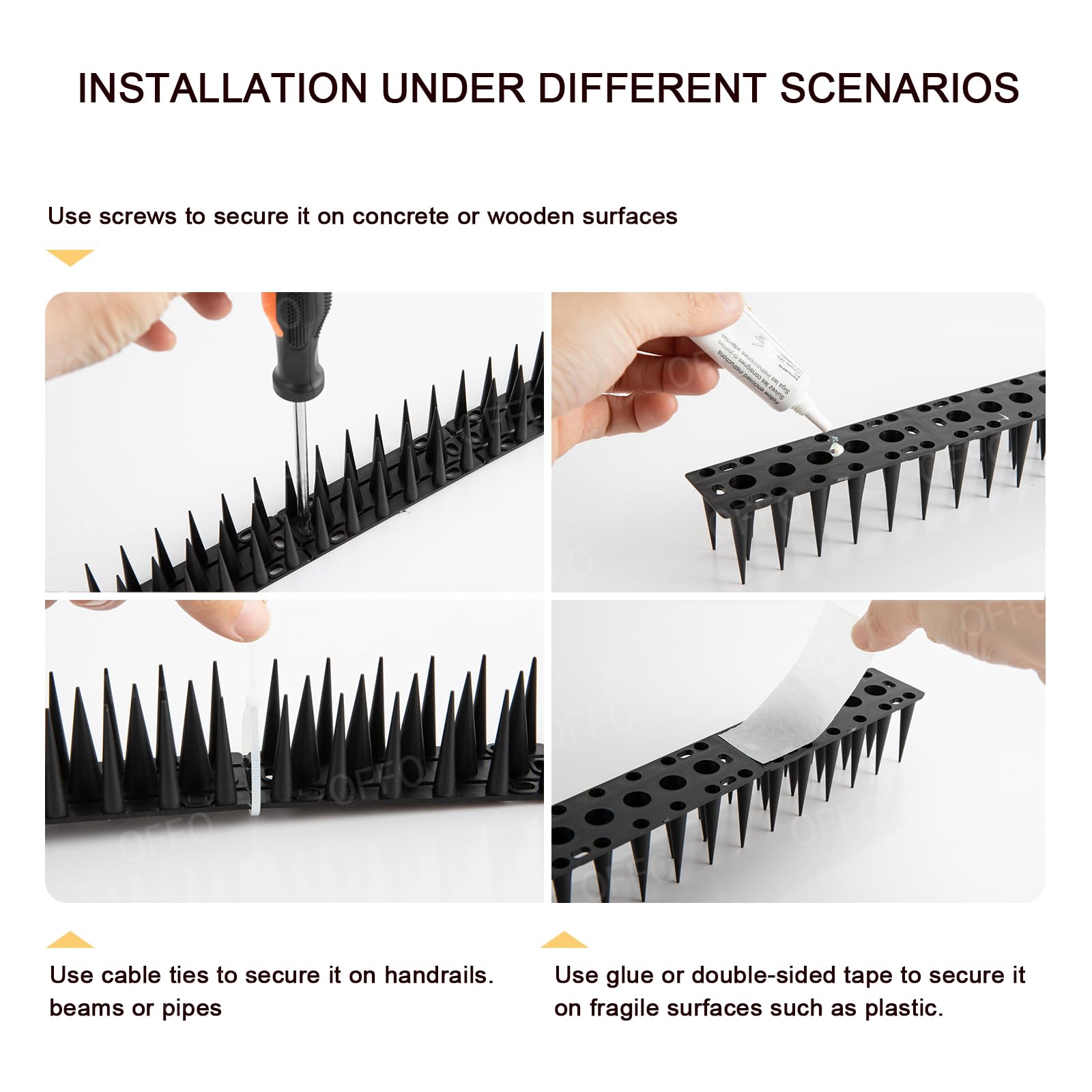 OFFO Bird Spikes flexible base for easy cutting