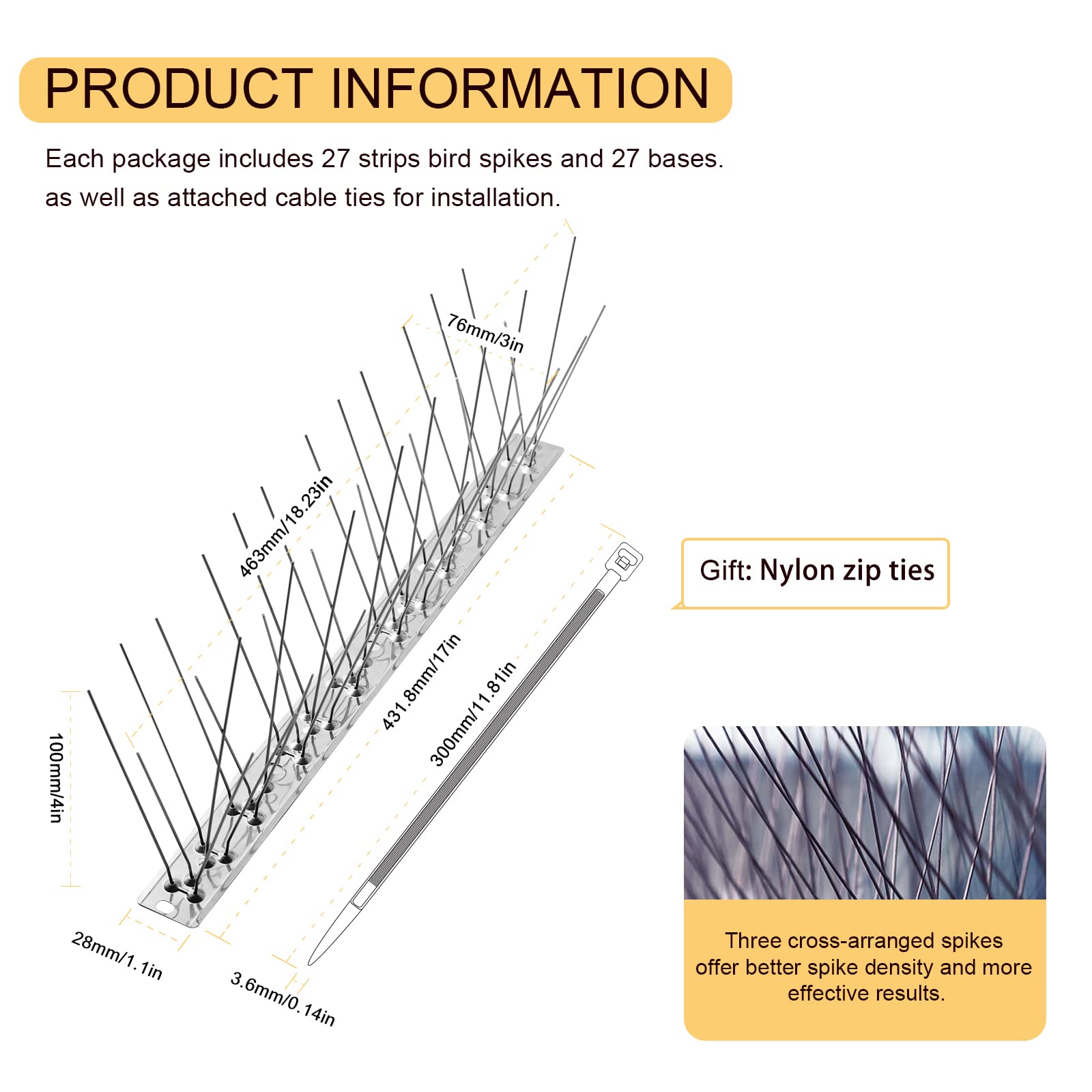 OFFO Bird Spikes in packaging display