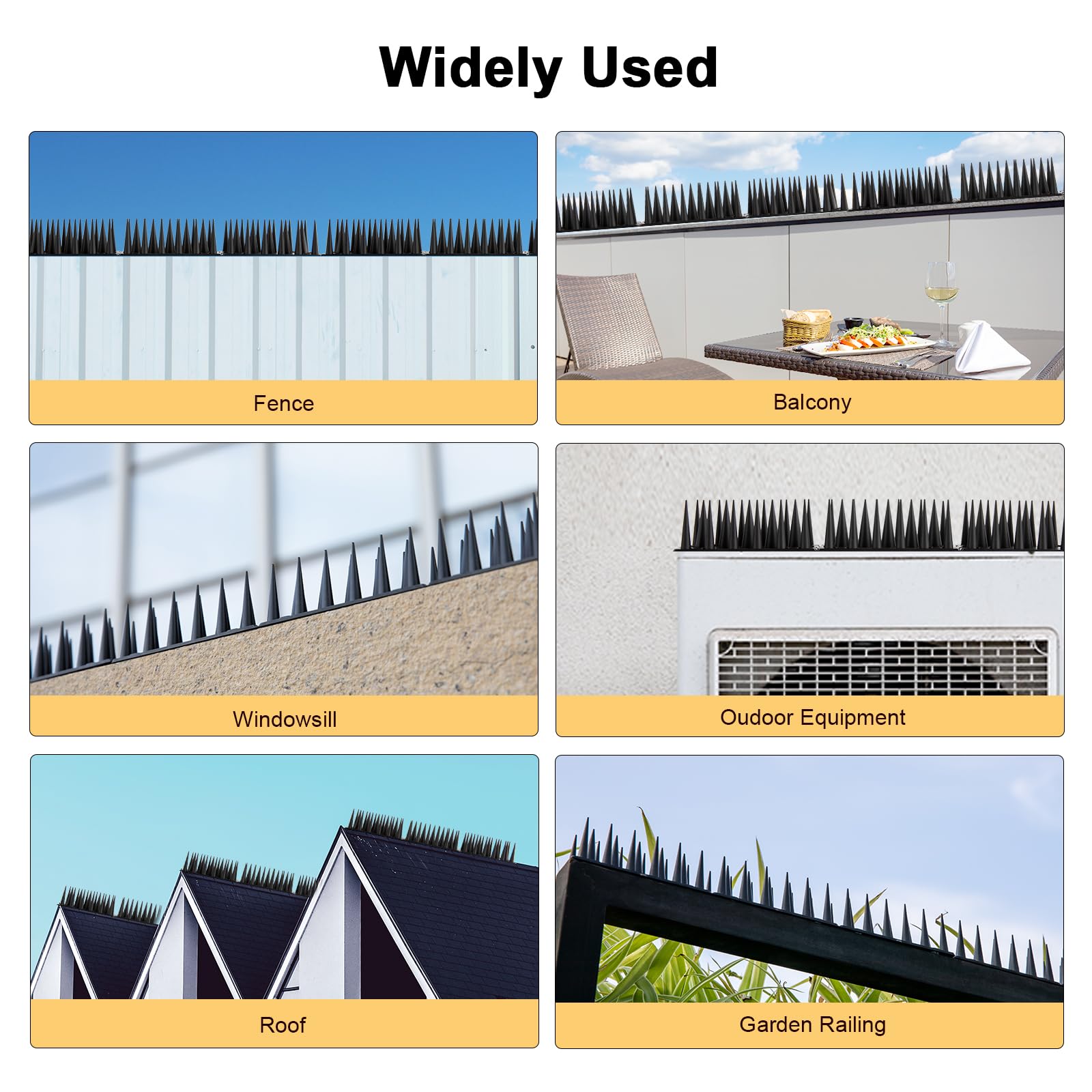 OFFO Bird Spikes installed on a roof edge
