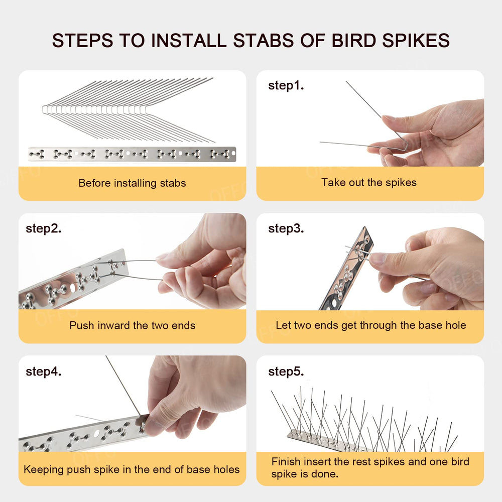 OFFO Bird Spikes kit includes 52 spikes