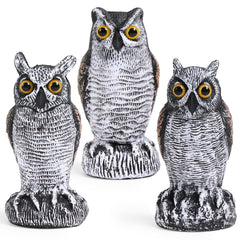 OFFO realistic owl statue front view, hand-painted with feather texture